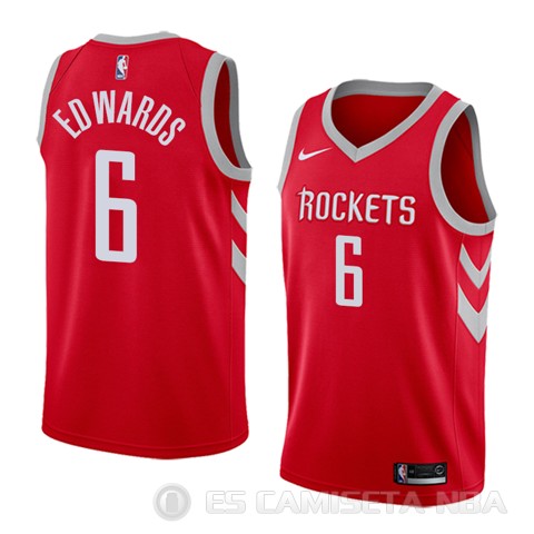 Camiseta Vincent Edwards #6 Houston Rockets Icon 2017-18 Rojo - Haga un click en la imagen para cerrar